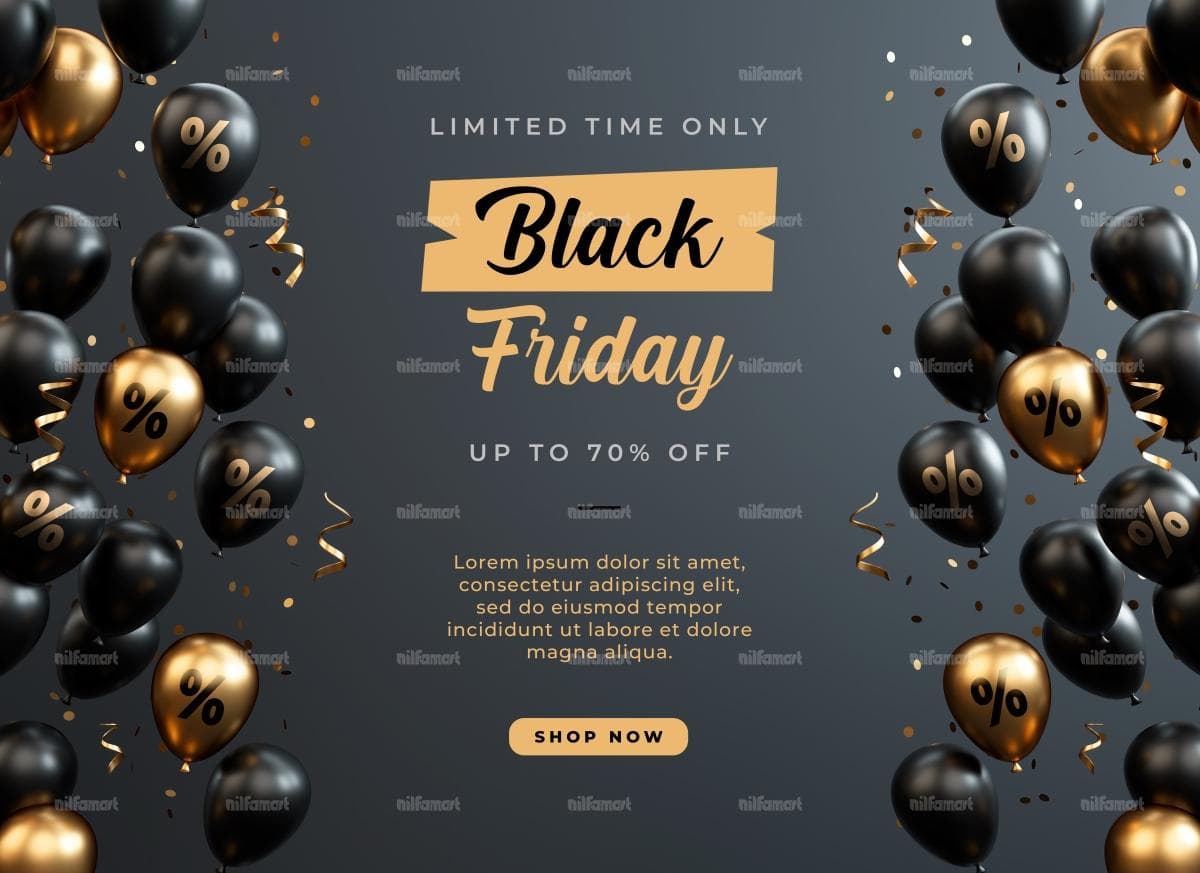 بنر لایه باز بلک فرایدی - رایگان | psd حرفه ای