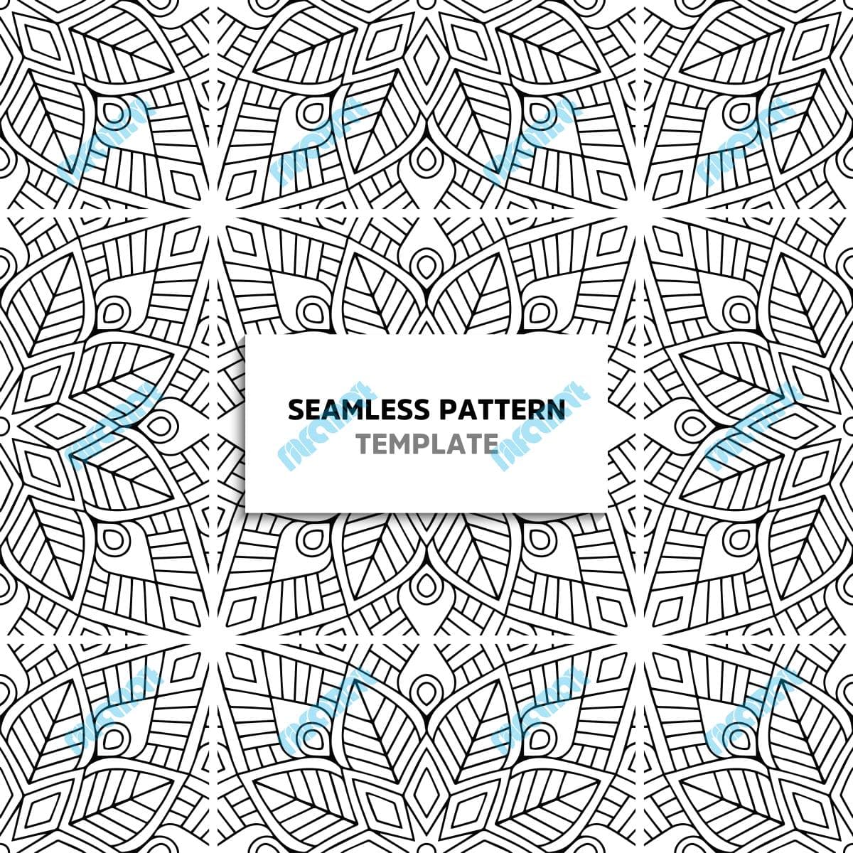 دانلود رایگان پترن ماندالای رنگ مشکی با بکگراند سفید | نیلفام آرت