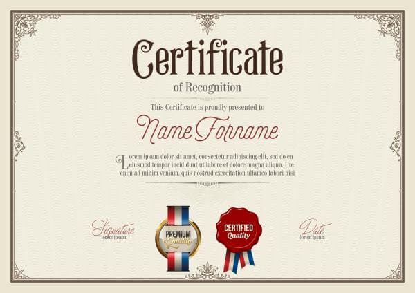 دانلود وکتور گواهی نامه و لوح تقدیر - لایه باز