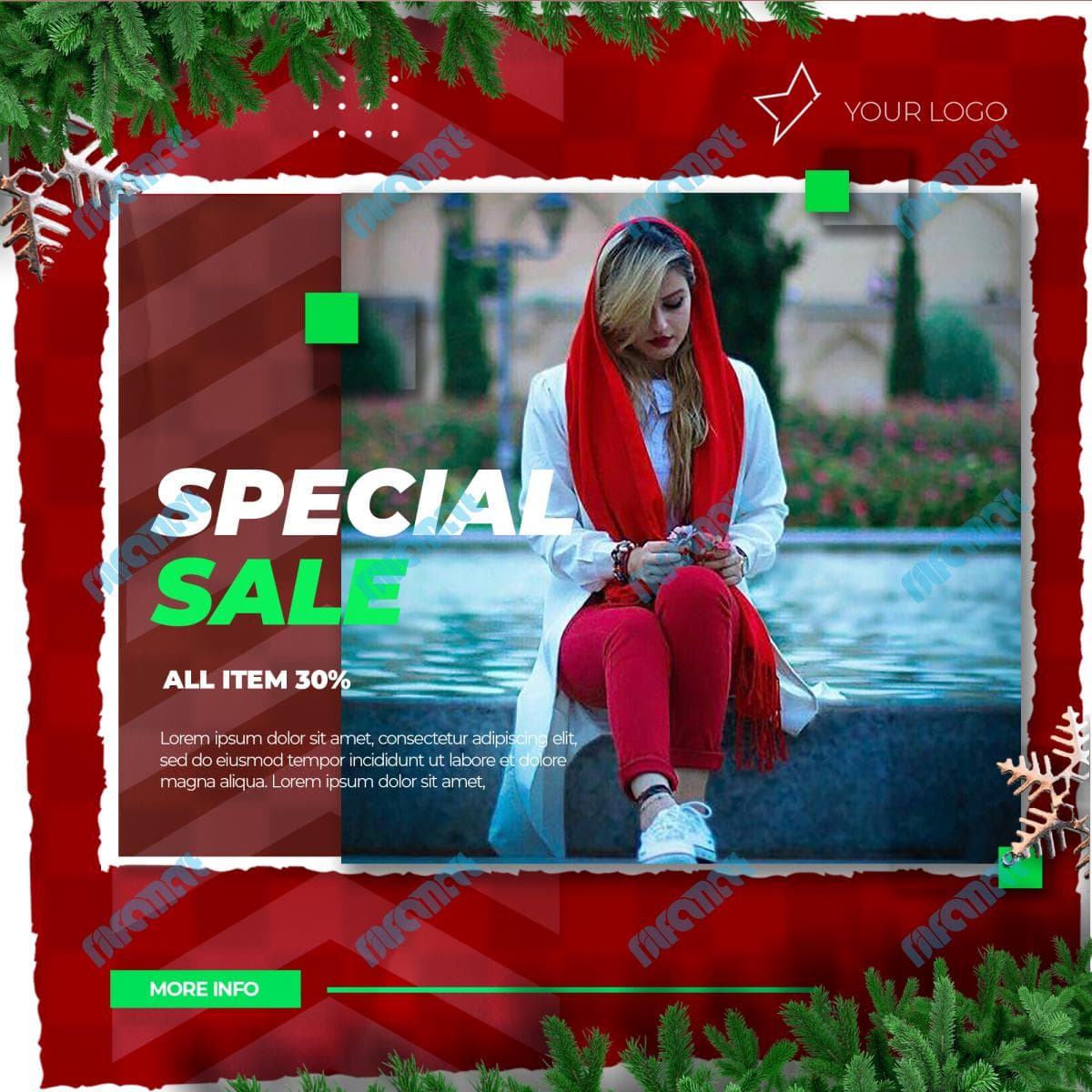 دانلود رایگان قالب پست فروش کاغذ پاره کریسمس | نیلفام آرت