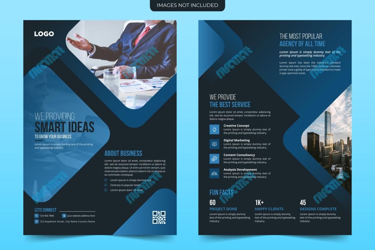 دانلود وکتور رایگان طراحی خلاقانه قالب بروشور تجاری | نیلفام آرت