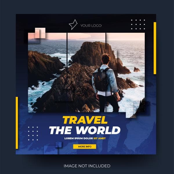 قالب پست رسانه اجتماعی سفر دریایی