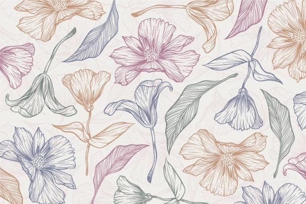 وکتور پترن گل و برگ مناسب چاپ با کیفیت بالا