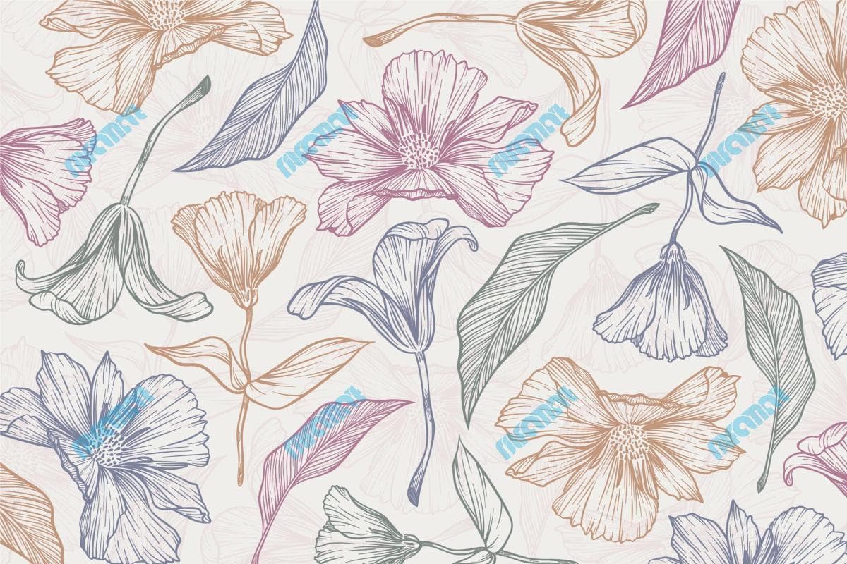 دانلود رایگان طرح دستی خلاقانه گل و برگ | نیلفام ارت