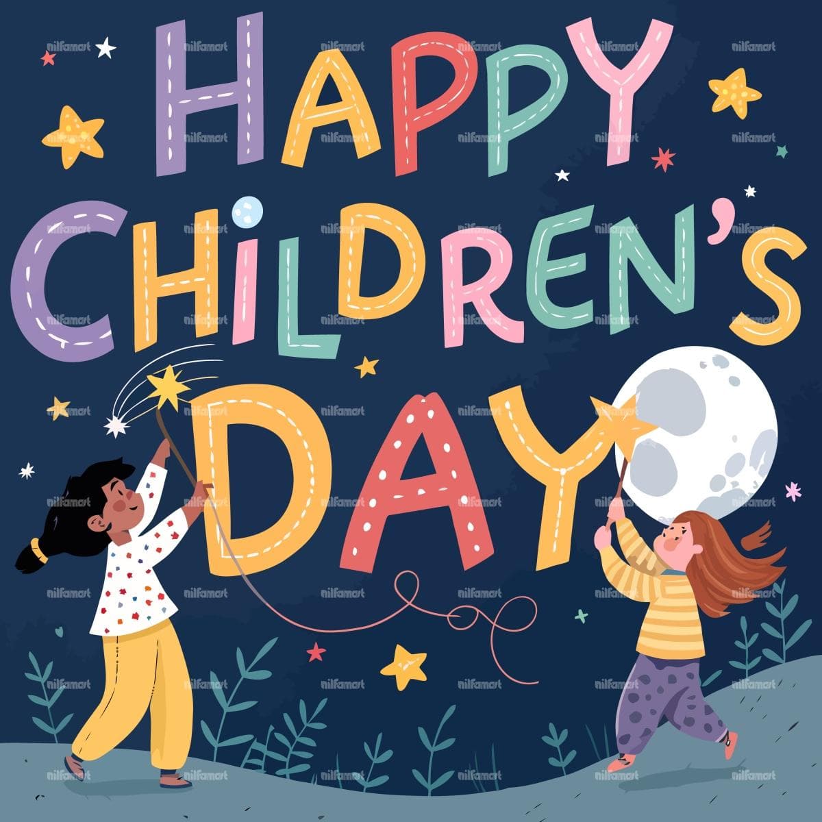 دانلود رایگان وکتور روز جهانی کودک | وکتور شاد و حرفه ای روز کودک رایگان