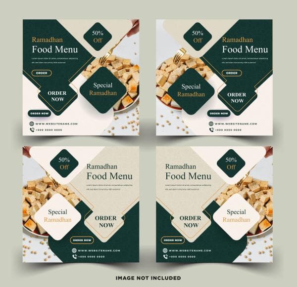 قالب وکتور منوی غذای