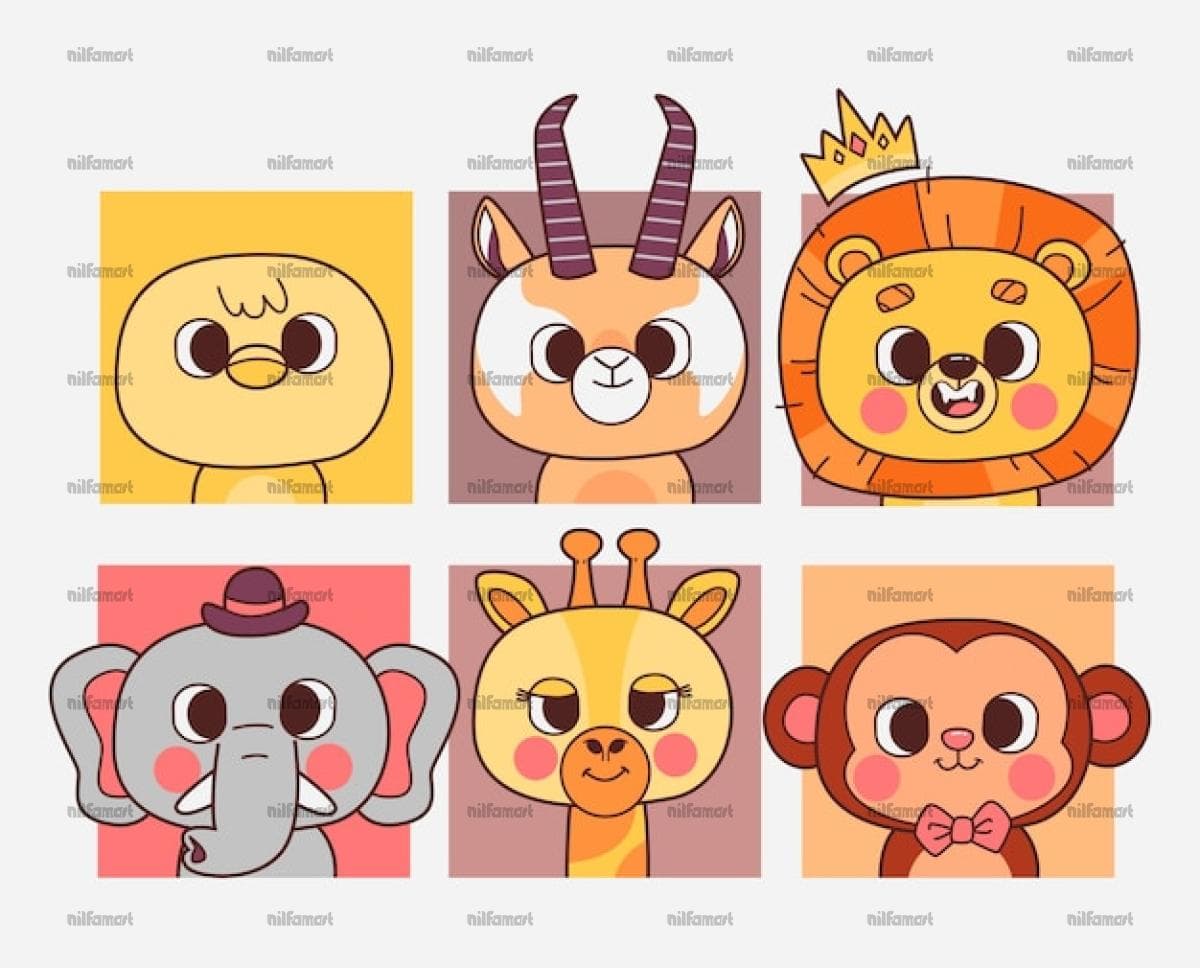 دانلود رایگان کارتونی حیوانات وکتور | فایل svg، eps و jpg با کیفیت بالا