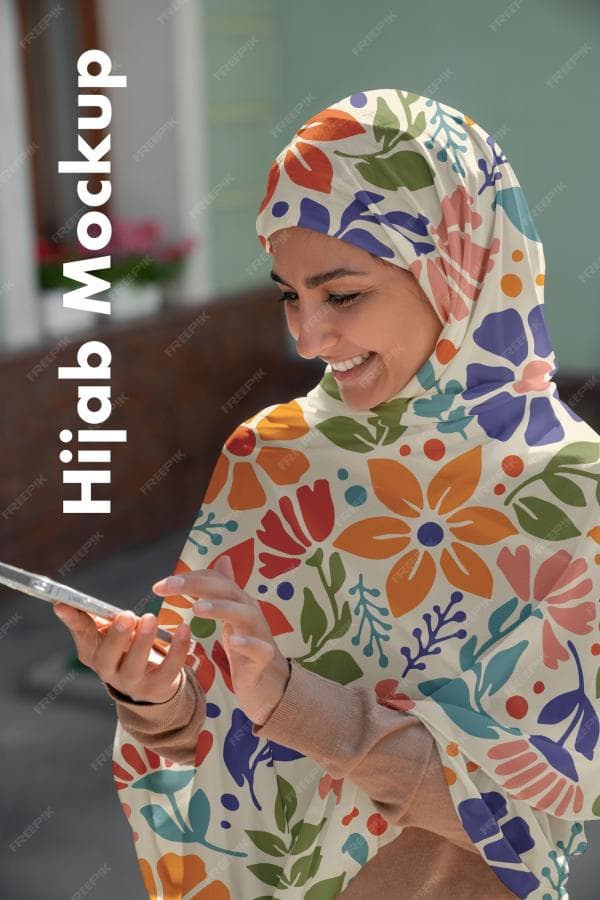 دانلود رایگان موکاپ روسری با کیفیت psd - موکاپ حجاب
