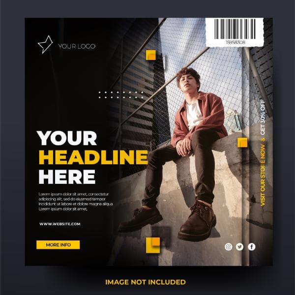 قاب پست رسانه های اجتماعی اینستاگرام مدرن