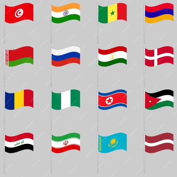 دانلود وکتور رایگان پرچم ایران،عراق،هند