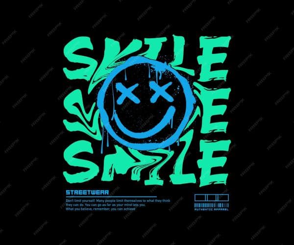 دانلود رایگان طرح smile برای چاپ روی لباس