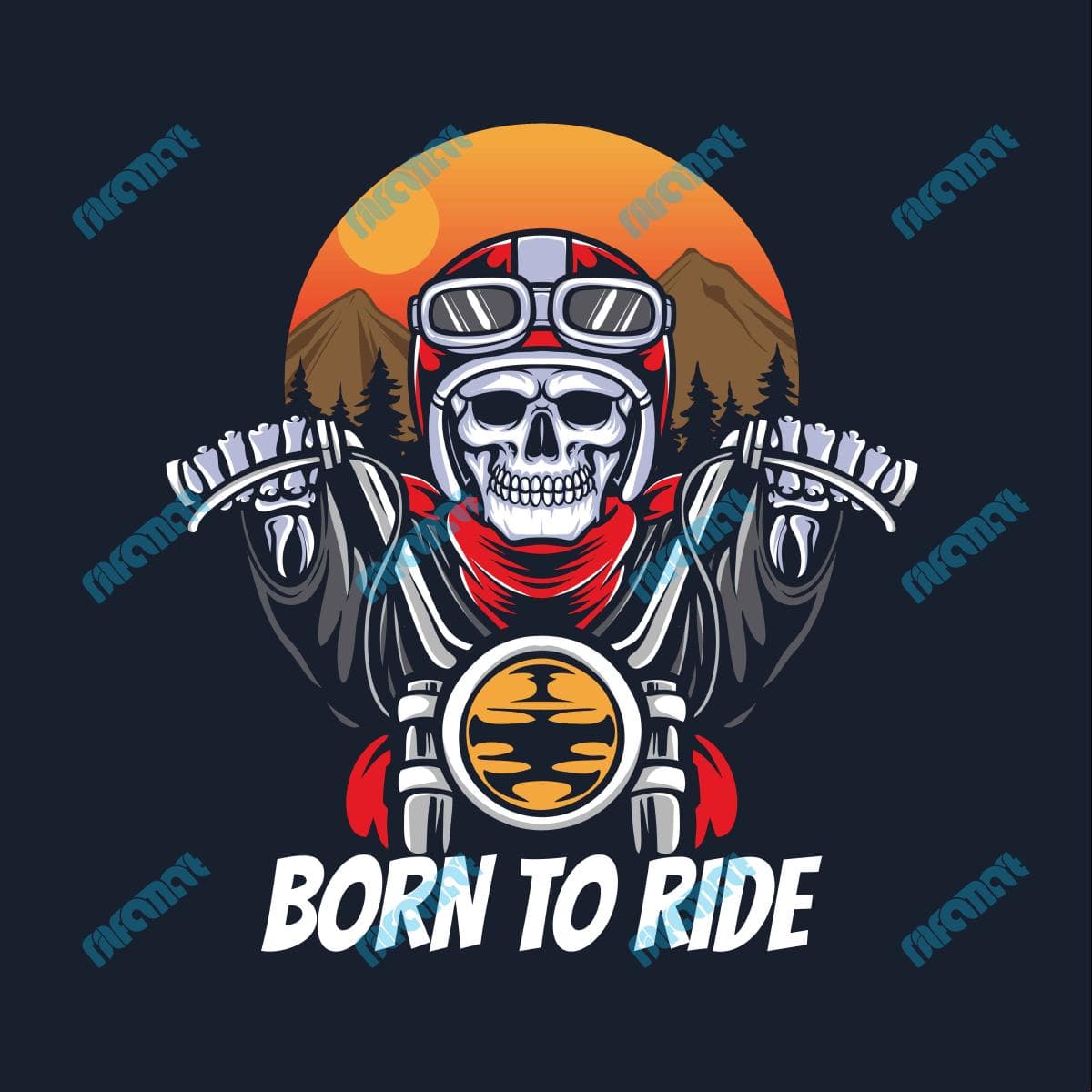 دانلود رایگان تصویر موتورسیکلت سوار جمجمه: هنر دیجیتال با جذابیت و قدرت | نیلفام آرت