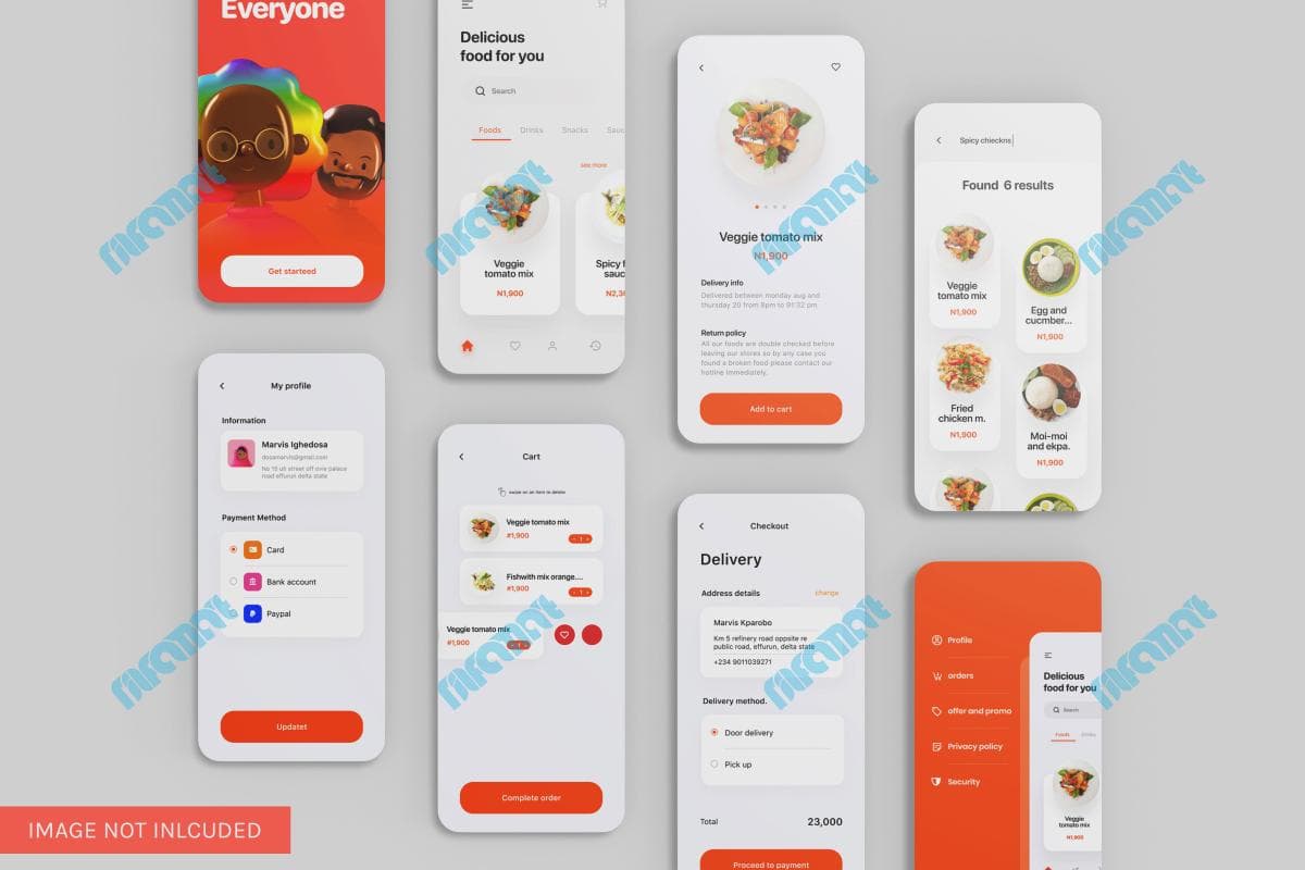 ui اپلیکیشن غذا حرفه ای رابط کاربری برای اپلیکیشن غذا | نیلفام آرت